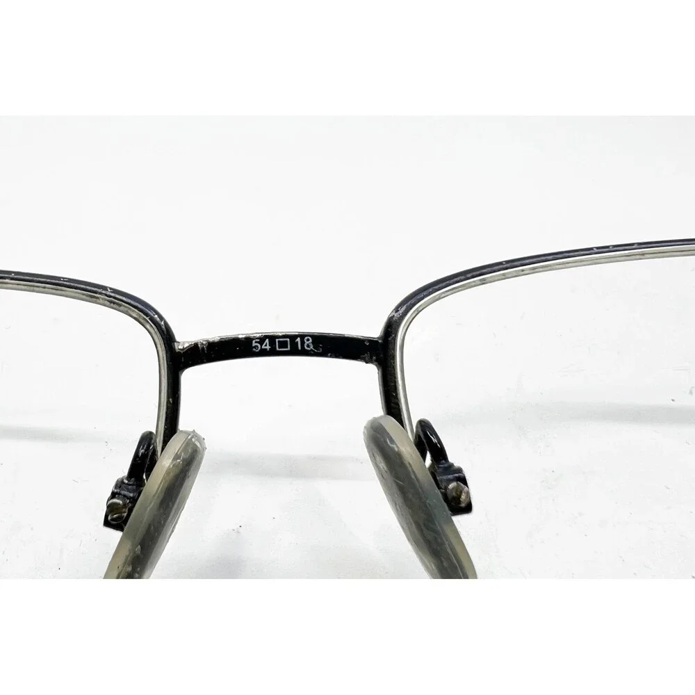 Bulova Durham Eyeglasses Mens Black Titanium Half Rim Rectangular 54-18-140